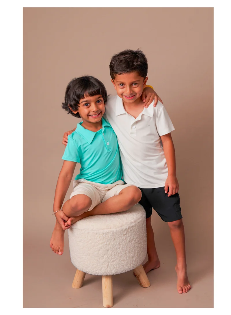 أنفي بيبي Bamboo Spandex Polo T-Shirt- Aqua