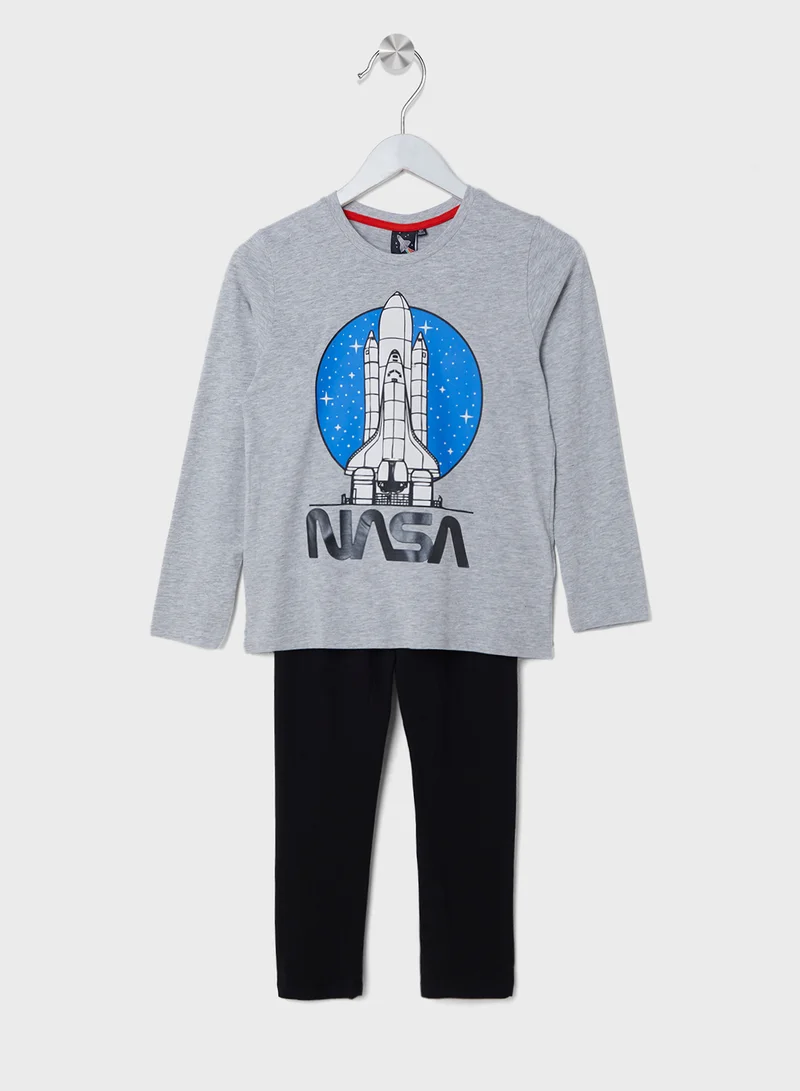 NASA Nasa Boys Printed Long Sleeve T-shirt and Pant Set