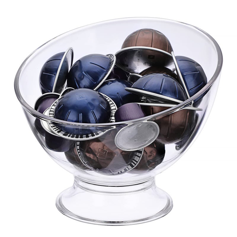 ELLDOO Coffee Pod Holder Plastic Coffee Capsule Storage for K Cup Nespresso Vertuo Keurig Creamer Organizer Candy Dish Fruit Jar Container Salad Bowl for Countertop Kitchen Breakroom