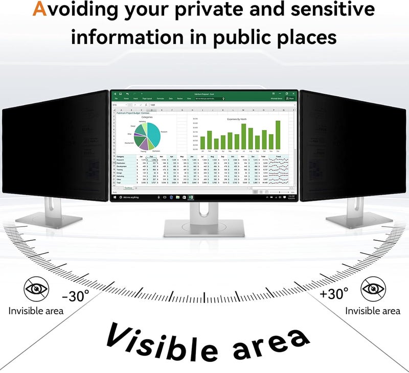 Mamol 27 Inch Computer Privacy Screen for 16:9 Aspect Ratio Widescreen Monitor - Removable Anti Glare Blue Light Filter, Computer Privacy Shield - Image 3