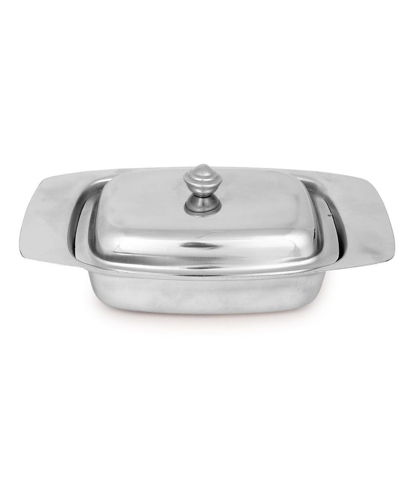 Dynore Stainless Steel Butter Box Container, Dish/Butter Pot with Lid 250 Gram - Image 1