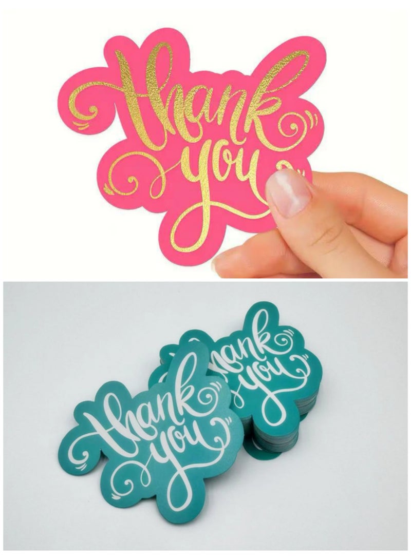 Generic 100PCS Thank You Cards – Elegant Two-Color Design, Small Business & Gift Packaging Appreciation Cards  - Image 1