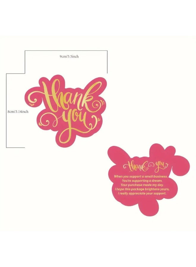 Generic 100PCS Thank You Cards – Elegant Two-Color Design, Small Business & Gift Packaging Appreciation Cards  - Image 2