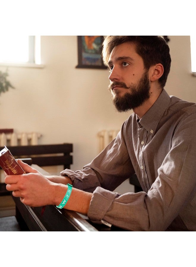 SKYFUN Wwjd Bracelets Webbing What Would Jesus Do Bracelet For Men Women Adjustable Christian Woven Wristbands Bulk Religious Jewelry Accessories, 1Pc Mint Green - Image 2