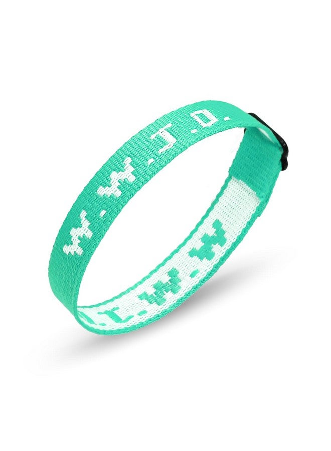 SKYFUN Wwjd Bracelets Webbing What Would Jesus Do Bracelet For Men Women Adjustable Christian Woven Wristbands Bulk Religious Jewelry Accessories, 1Pc Mint Green - Image 1