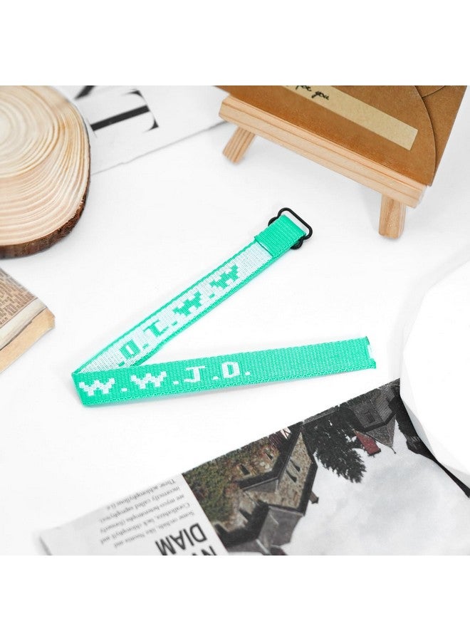 SKYFUN Wwjd Bracelets Webbing What Would Jesus Do Bracelet For Men Women Adjustable Christian Woven Wristbands Bulk Religious Jewelry Accessories, 1Pc Mint Green - Image 5