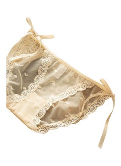 NIBEMINENT Bowknot Lace-Up Panty Beige  - Image 1