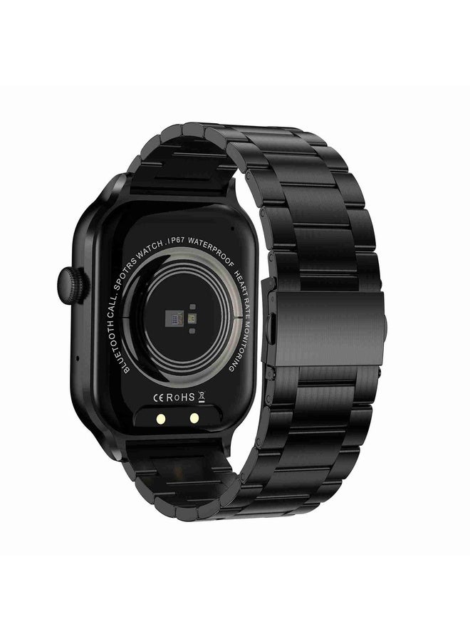 HuHa 2.01 inch Three-bead Steel Strap Bluetooth Call Smart Watch Support Heart Rate Monitoring / Non-invasive Blood Sugar(Black) - Image 3