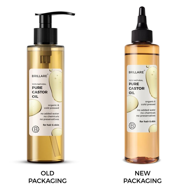 Brillare Pure Castor Oil for Hair Growth with Zero Chemicals Repairs Damaged Dry Skin Strengthen Hair with Healthy Look 100 Natural Organic 200 ml - Image 4