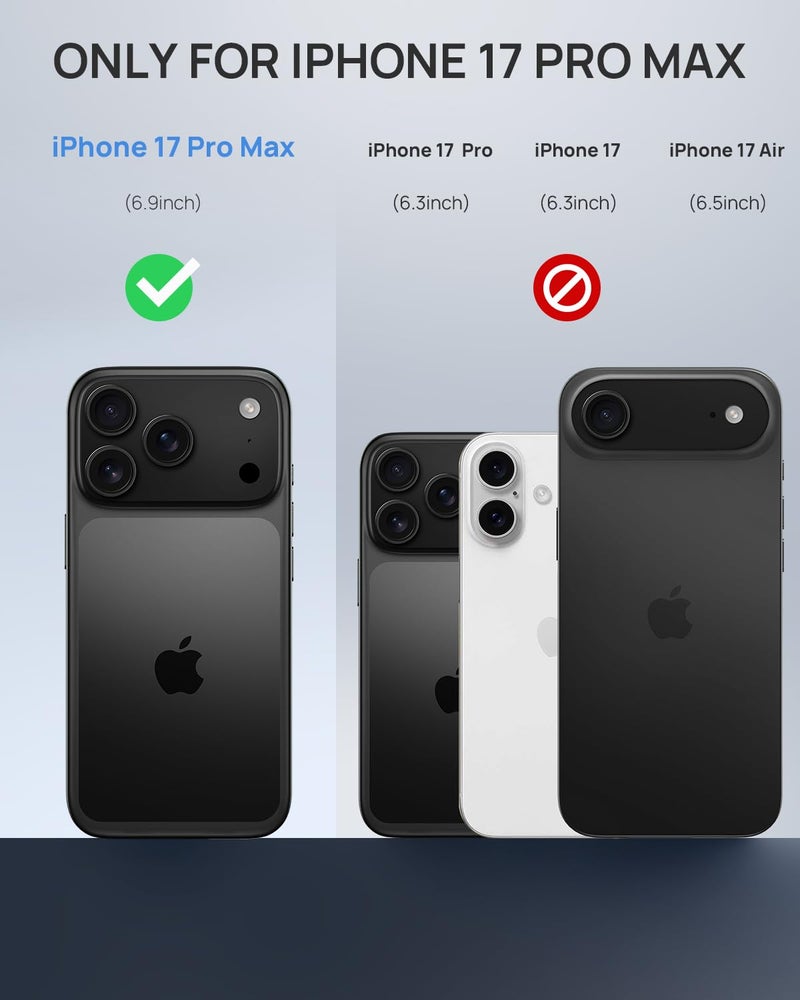 Lanhiem Magnetic for iPhone 17 Pro Max Case, IP68 Waterproof Dustproof, Built-in Screen Protector [Compatible with Magsafe] Heavy Duty Rugged Cover Full Body Phone Case, 6.9 inch, Black - Image 5