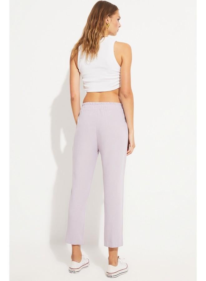 جون بنطلون ليلاس بخصر مرتفع ومرن من فيسكوز بلند - Image 4