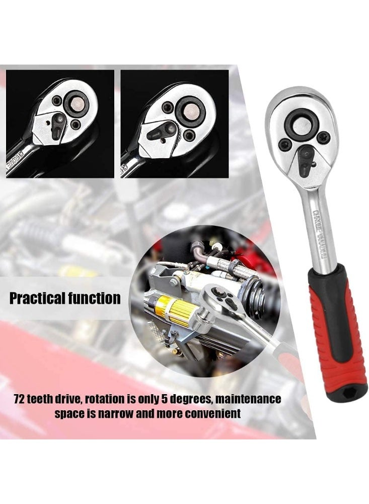 46-Piece Socket Ratchet Wrench Tool Kit – Multifunction Repair Set with Extension Bar & Drill Bits – Automotive & Home Maintenance Hand Tool Kit - Image 3