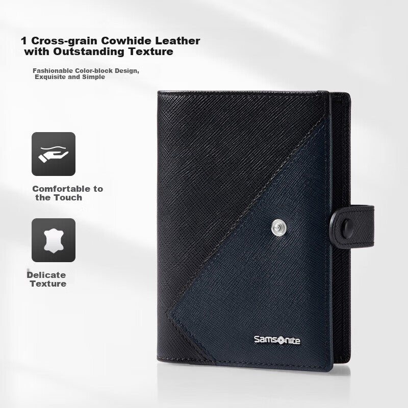 JD Jing Zao Samsonite Multifunctional Leather Card Holder Passport Wallet Business Card Coin Purse Gift Box Birthday Present TK6 - Image 1