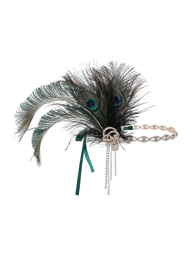 1920S Flapper Headpiece Headband - Art Deco Roaring 20S Great Gatsby Feather Headband 1920S Flapper Gatsby Accessories (Green) - pzsku/Z845820EA2ACAF8B8B44CZ/45/_/1735567201/fee82e11-09bf-428d-bee1-d4fe29c90322