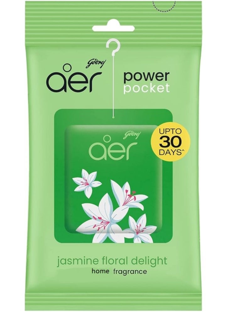 Godrej Aer Power Pocket Home Freshener, Jasmine Floral Delight, 10 g  - Image 1