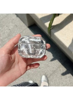 Electroplated Bowknot Airpods3 Generation Earphone Protective Cover For Apple Wireless Bluetooth Shell Soft Silicone Pro2/4-Color:Full Screen White Bow [electroplated Silver] Single Shell-Applicable Models:Airpods Pro