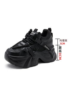 2024 Autumn Thick Sole Womens Trendy Dad Sneakers Black