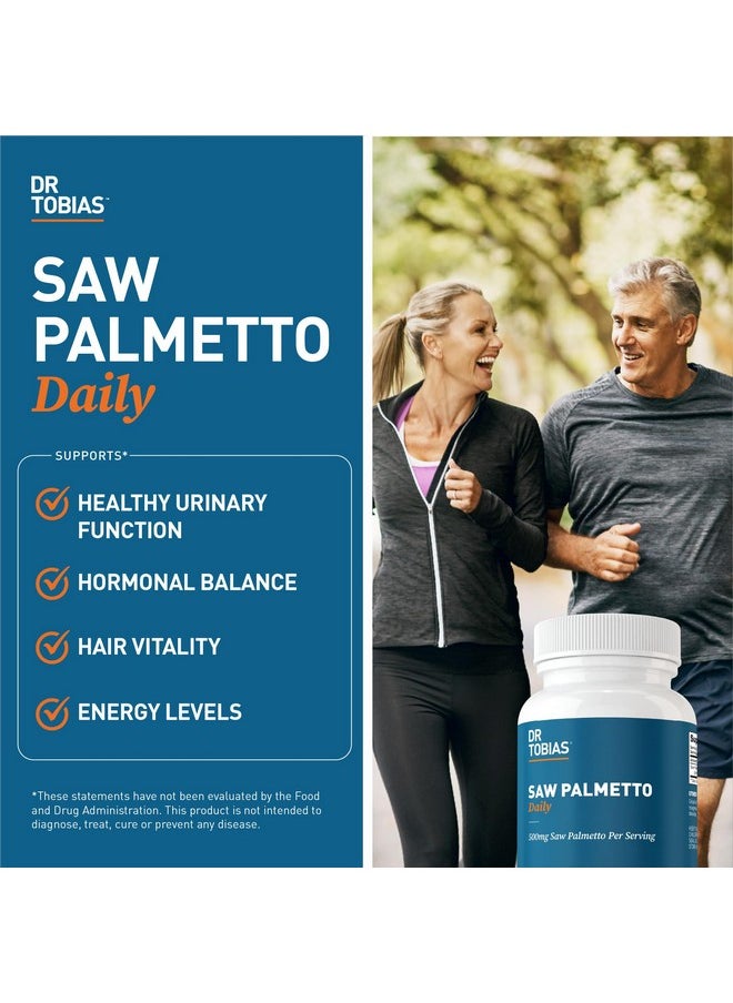 Dr. Tobias - Dr. Tobias Saw Palmetto Supplement, Supports Urinary Health, Hormonal Balance, Prostate Health, & Hair Vitality, Saw Palmetto for Men & Women, 500mg Per Serving - 100 Capsules, 100 Servings - Image 1