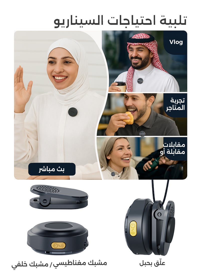 Litus - Wireless Lavalier Microphone for Apple&Android with Lightning&Type-C- with Charge Case & 20Hrs Playtime, 2 Pack Clip-On Mini Lapel Wireless Mic for Tiktok, YouTube, Podcast, Vlog, Video Recording, Live Streaming - Image 1