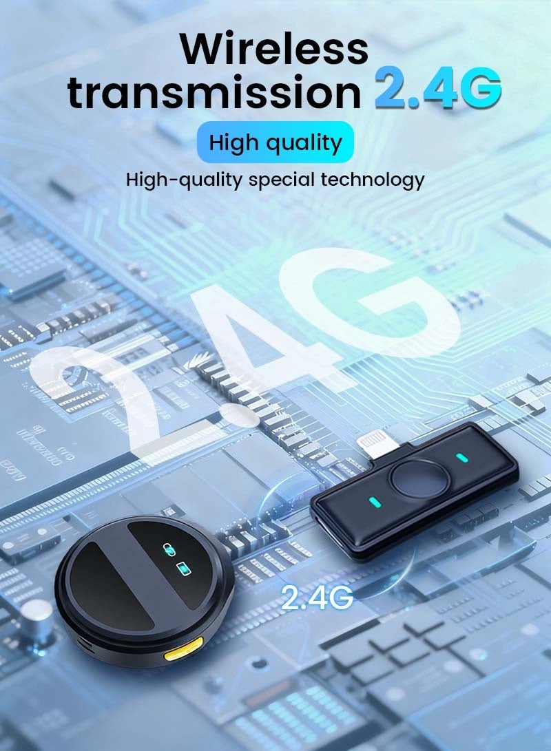 Litus Wireless Lavalier Microphone for Apple&Android with Lightning&Type-C- with Charge Case & 20Hrs Playtime, 2 Pack Clip-On Mini Lapel Wireless Mic for Tiktok, YouTube, Podcast, Vlog, Video Recording, Live Streaming - Image 5