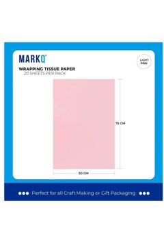 MARKQ Light Pink Gift Wrapping Tissue Paper Sheets for DIY Crafts, Gift Bags, Holidays, Birthdays, 50 x 75 cm (50 Sheets)  - Image 2