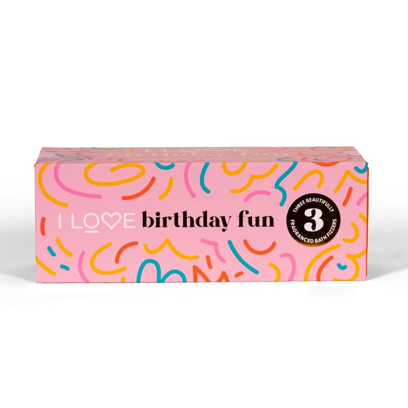 I LOVE I LOVE Special Moments Birthday Fun Bath Fizzer Pack  Natural Bath Bombs Gift Set  Shea Butter Bath Bombs Set  Spa Gift Set for Women  3 pc 