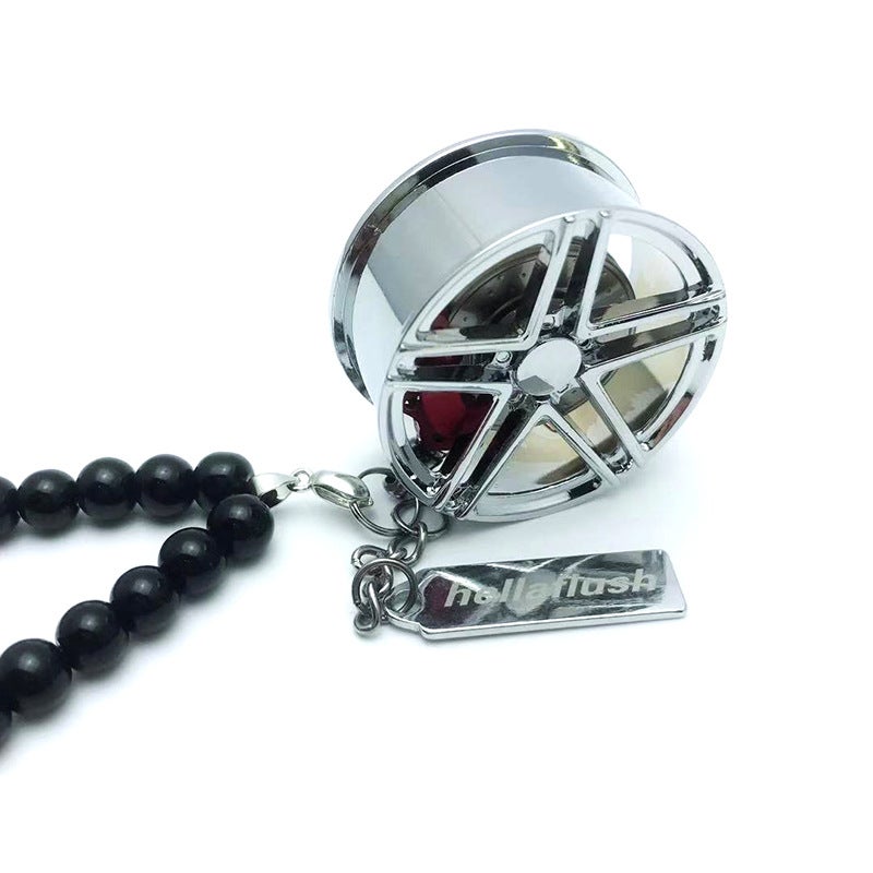 Luxury BBS Wheel Hub Car Pendant Silver 