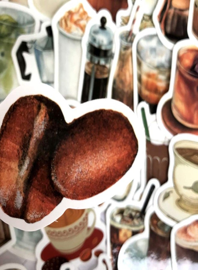 MAXLEAF Vintage Coffee Theme Scrapbooking Stickers - MAXLEAF 40PCS Retro Coffee Waterproof Stickers for Planner Phone Case Scrapbook Junk Journals Diary Decoration - Image 5