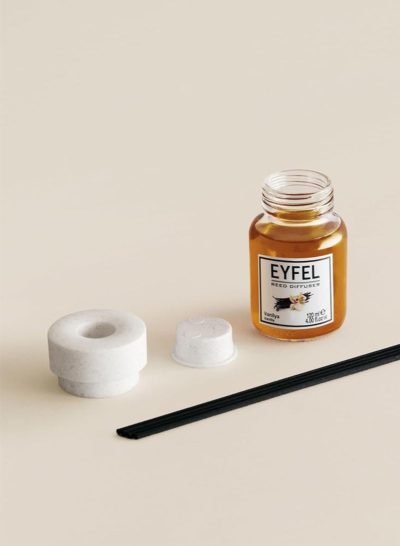 آيفيل معطر جو منزلي برائحة الفانيليا 120 مل | عطر منزلي يدوم طويلاً برائحة حلوة ودافئة لتزيين المنزل والمكتب | معطر جو برائحة الفانيليا الحلوة - Image 3