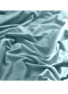 LuxHome Luxury Satin Line Bedsheet and Pillowcase Set – Hotel-Quality Breathable Cotton Bedding, Satin Finish, Soft and Luxurious – Flat Bedsheet 275x275cm with 2 Pillowcases 46x69cm, Baby Blue  - Image 2