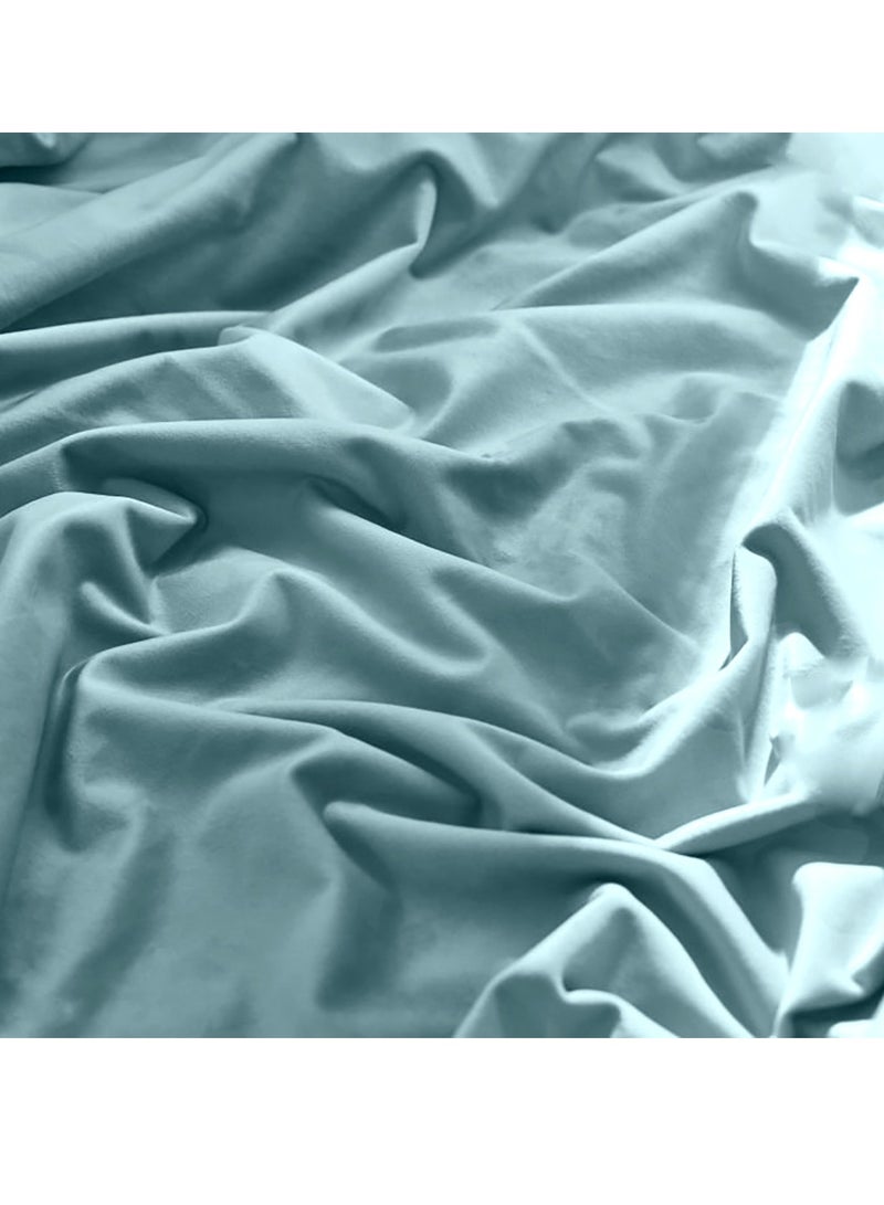 LuxHome Luxury Satin Line Bedsheet and Pillowcase Set – Hotel-Quality Breathable Cotton Bedding, Satin Finish, Soft and Luxurious – Flat Bedsheet 275x275cm with 2 Pillowcases 46x69cm, Baby Blue - Image 2