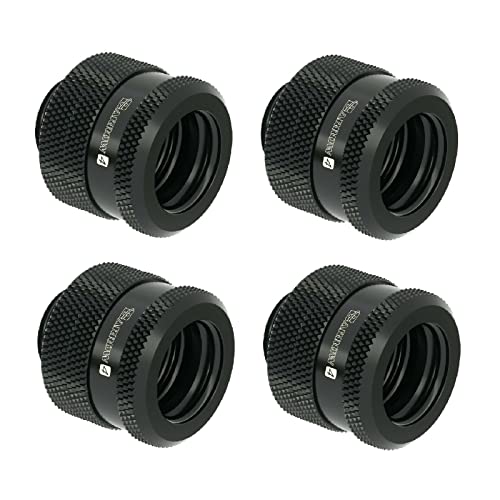 Piuess Barrow G1/4" to 14mm Hard Tubing Compression Fitting, Black, 4-pack - Image 1