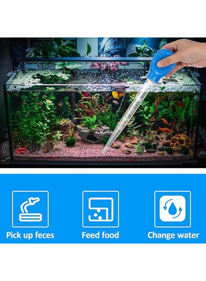 HUANXIN HOME 2 Pcs 28CM Manual Fish Tank Water Changer Aquarium Dropper, 30Ml Aquarium Clean Pipette Dropper, Fish Tank Cleaning Waste Remover, Aquarium Gravel Cleaning Straw Aquarium Tool - Image 1