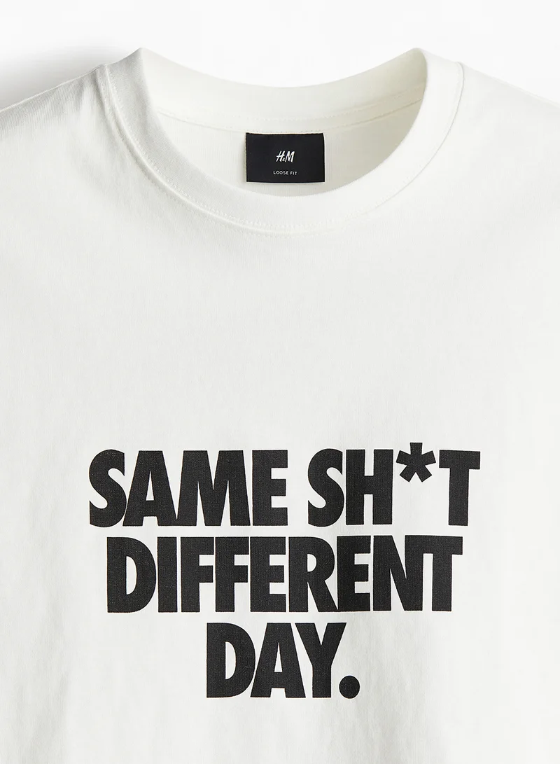 اتش اند ام Loose Fit Printed T-Shirt