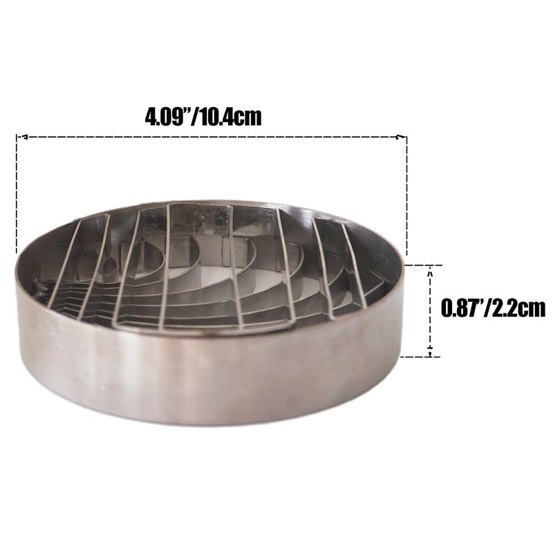 Heluok Concha Cutter Mexican Bread Stamp, 4 Inch Small Mexican Bread Mold Two Sided, Stainless Steel Tool Cortador de Conchas para Pan, Metal Concha Cutter Stamp - Image 2