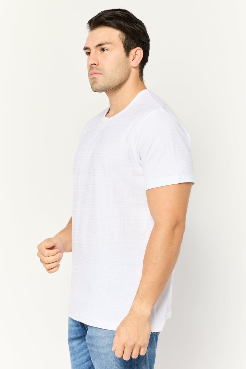 Peter Werth تي شيرت رجالي بأكمام قصيرة بياقة دائرية، أبيض - Image 3