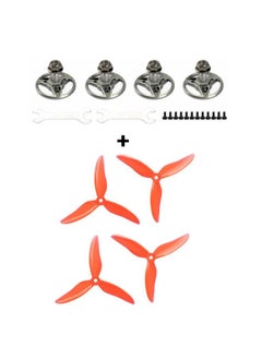 For DJI Fpv Traversing Machine Motor Propeller Seat Mounting Seat Propeller Modified Racing Aerial Photography Drone Upgrade Accessories-Color:51499 Transparent Red Paddle 1 Set + Paddle Base 1 Set-Specification:For DJI FPV COMBO