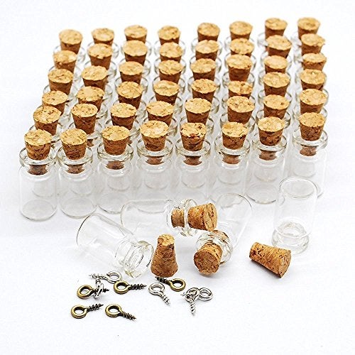 CTKcom 100pcs 05mlextra Mini Tiny Clear Glass Jars Bottles with Cork Stoppers Glass Bottles for Decoration Arts Crafts Projects Party Favors100 Botlles 100 Screws - Image 1