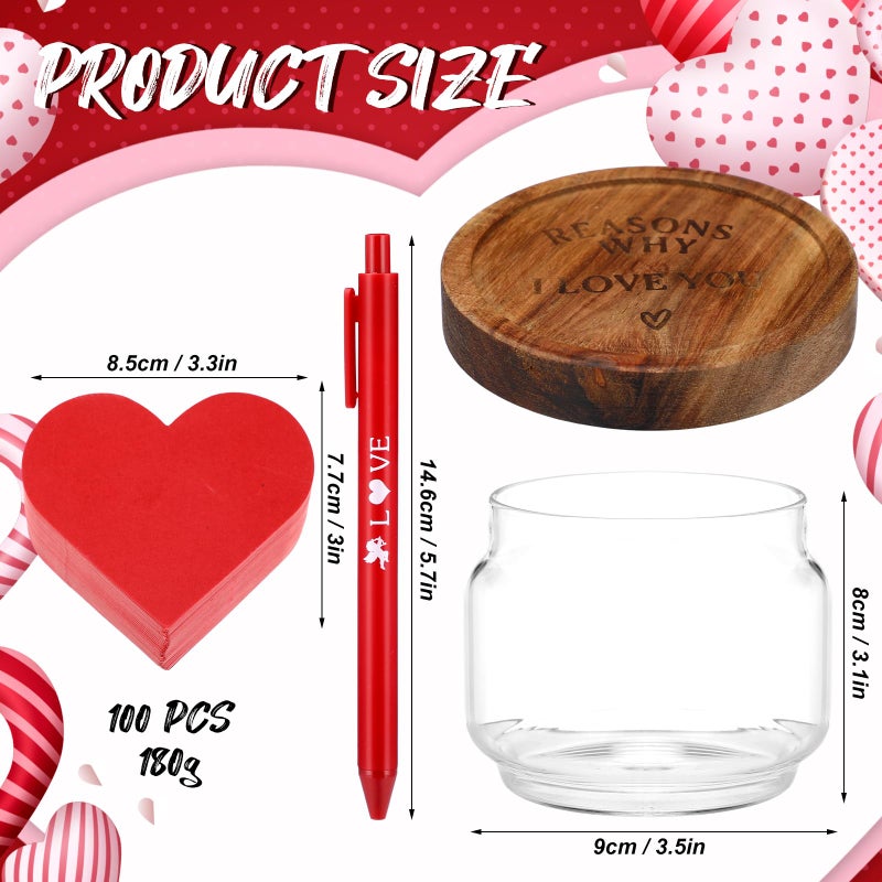 FoldTier Notes Jar Love You Because Jar with 100 Note Cards and 1 Pcs Pen, Valentines Day Anniversary Birthday Gift for Boyfriend Girlfriend Wife Husband Newlywed Gifts for the Couple(Classic) - Image 2