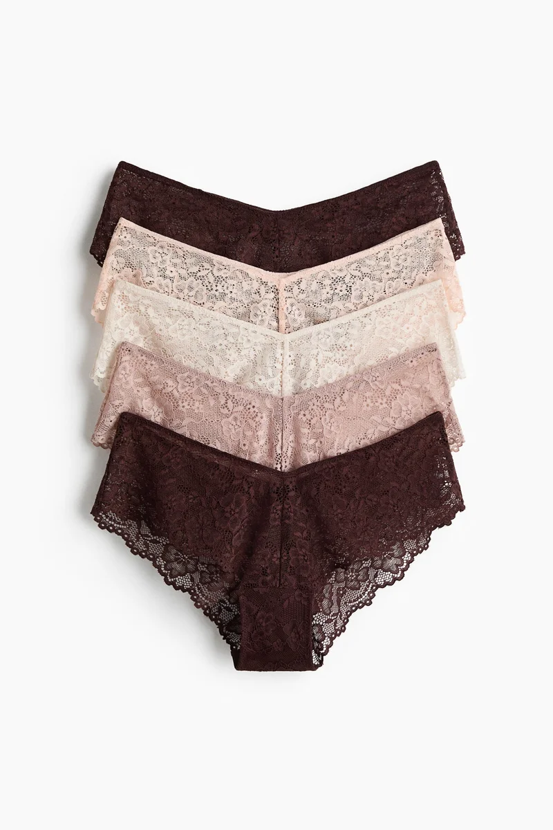 اتش اند ام سروال مزين بالدانتيل - عبوة من 5 قطع