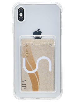 Generic Wallet Phone Case Slim Fit Card Slot Transparent Case Protective Soft Shockproof Case with Card Holder For Iphone X/Xs  - Image 1