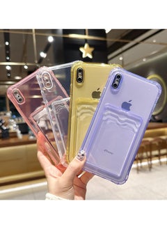 Generic Wallet Phone Case Slim Fit Card Slot Transparent Case Protective Soft Shockproof Case with Card Holder For Iphone X/Xs  - Image 2