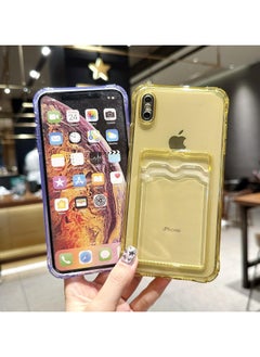 Generic Wallet Phone Case Slim Fit Card Slot Transparent Case Protective Soft Shockproof Case with Card Holder For Iphone X/Xs  - Image 3