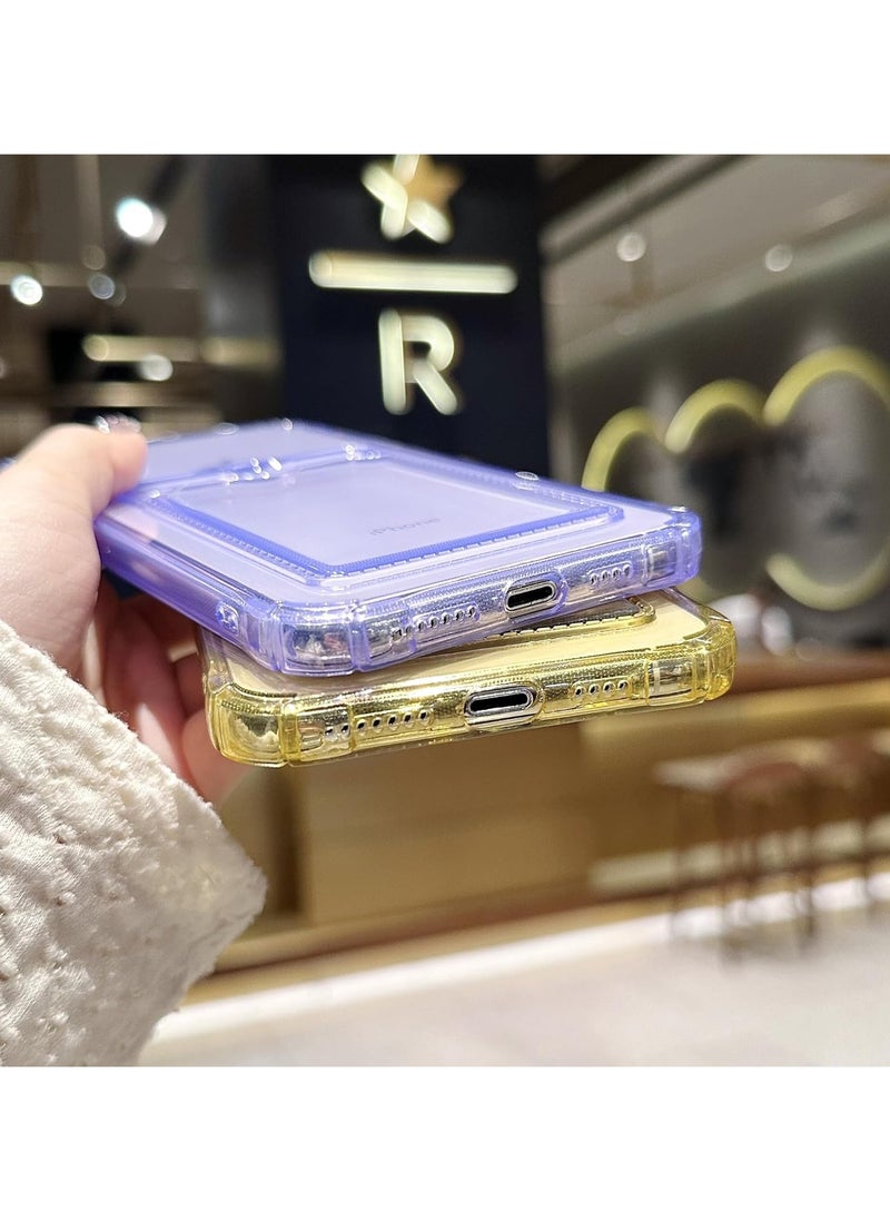 Generic Wallet Phone Case Slim Fit Card Slot Transparent Case Protective Soft Shockproof Case with Card Holder For Iphone X/Xs  - Image 4