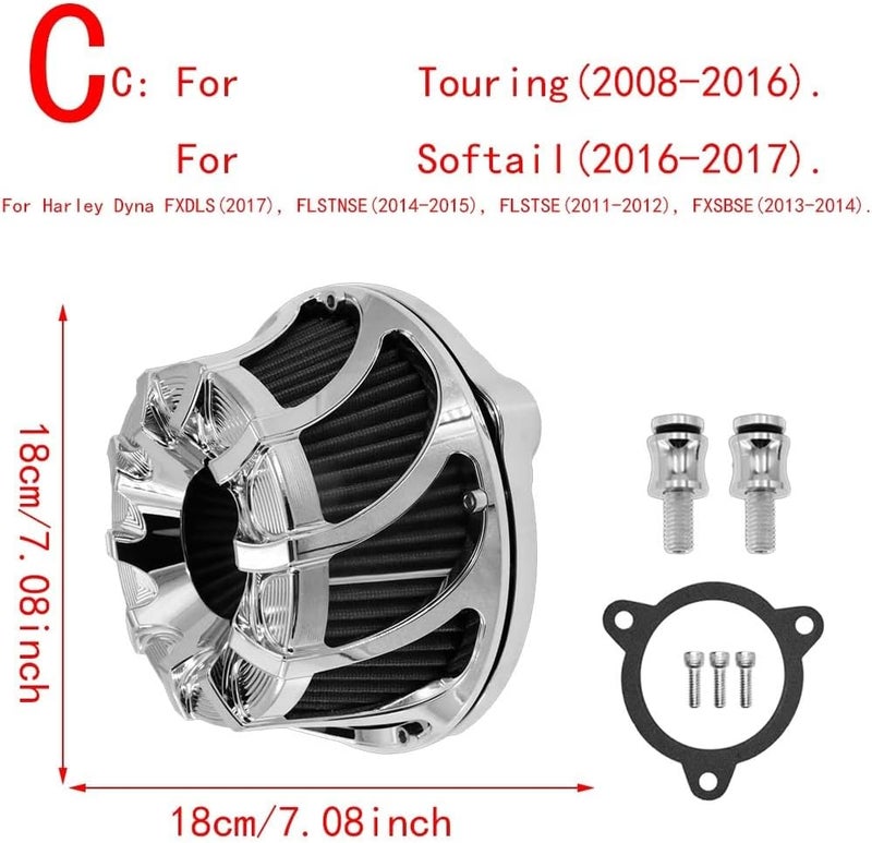 QASULER Motorcycle Air Filter CNC Air Cleaner - Image 2