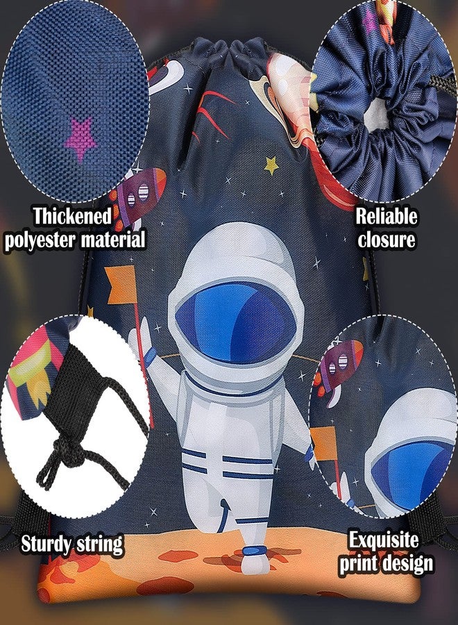 Eccliy 18 Pack Space Party Favors Bags Starry Sky Astronaut Drawstring Backpack Space Party Goodie Bags for Kids Birthday Baby Shower Supplies Candy Treat Candy - Image 3