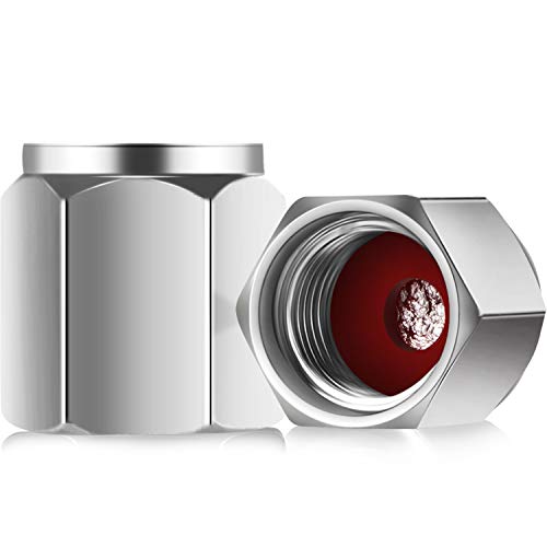 Mudder 20 Pieces Tire Valve Caps Aluminum Valve Stem Caps in Hexagon Shape with Rubber O-Ring Seal Stem Covers Universal Fits for Car Truck Motorcycles Bike and Bicycle (Silver) - Image 3