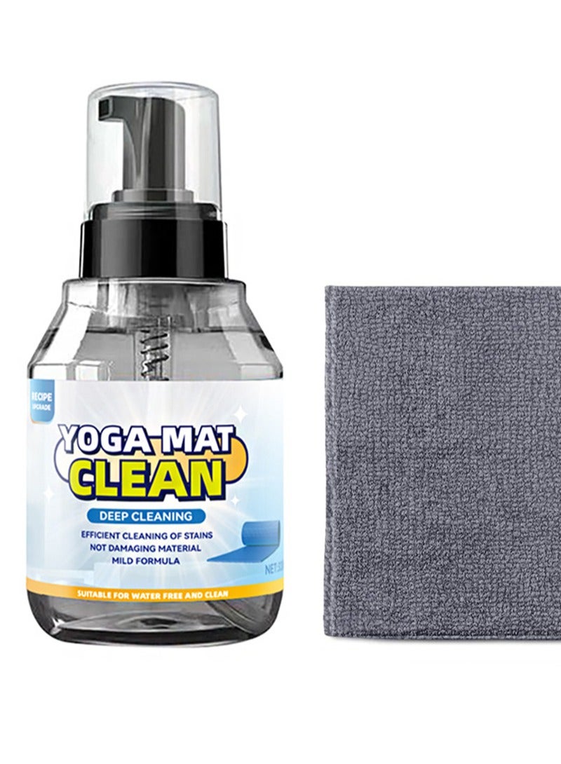 Aikanbo Yoga Mat Clean，Comes With Microfiber Cloth, Yoga Mat Cleaning Foam For All Mats And Pilates + Yoga Accessories, Gym Equipment Cleaner (330ml) - Image 1
