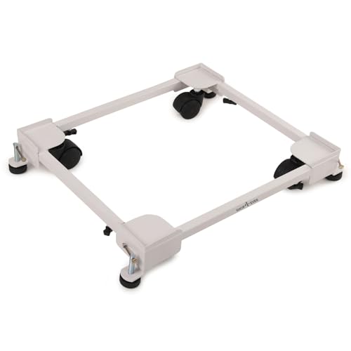 Shop4Ever Adjustable Heavy Duty Washing Machine Stand with Wheels | Fits Semi/Front & Top Load | Anti-Vibration Pads | Multi-Use for Fridge & Cooler | Rust-Proof - Image 1