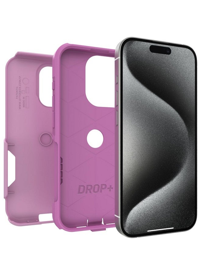 أوتربوكس جراب OtterBox Commuter Series لهاتف iPhone 15 Pro (فقط) - Run Wildflower (وردي)، نحيف ومتين، مناسب للجيب، مع حماية للمنافذ - Image 4